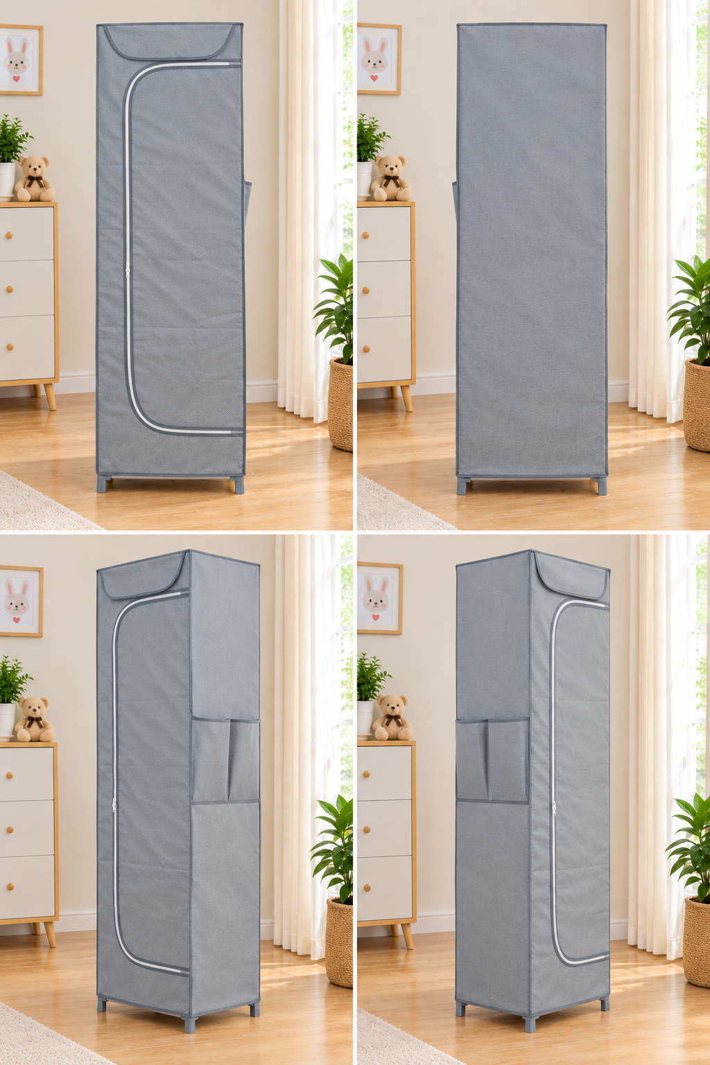 MotherTouch 5 Shelves Wardrobe-Grey