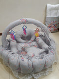 Round bed 11pcs baby bedding set - Grey