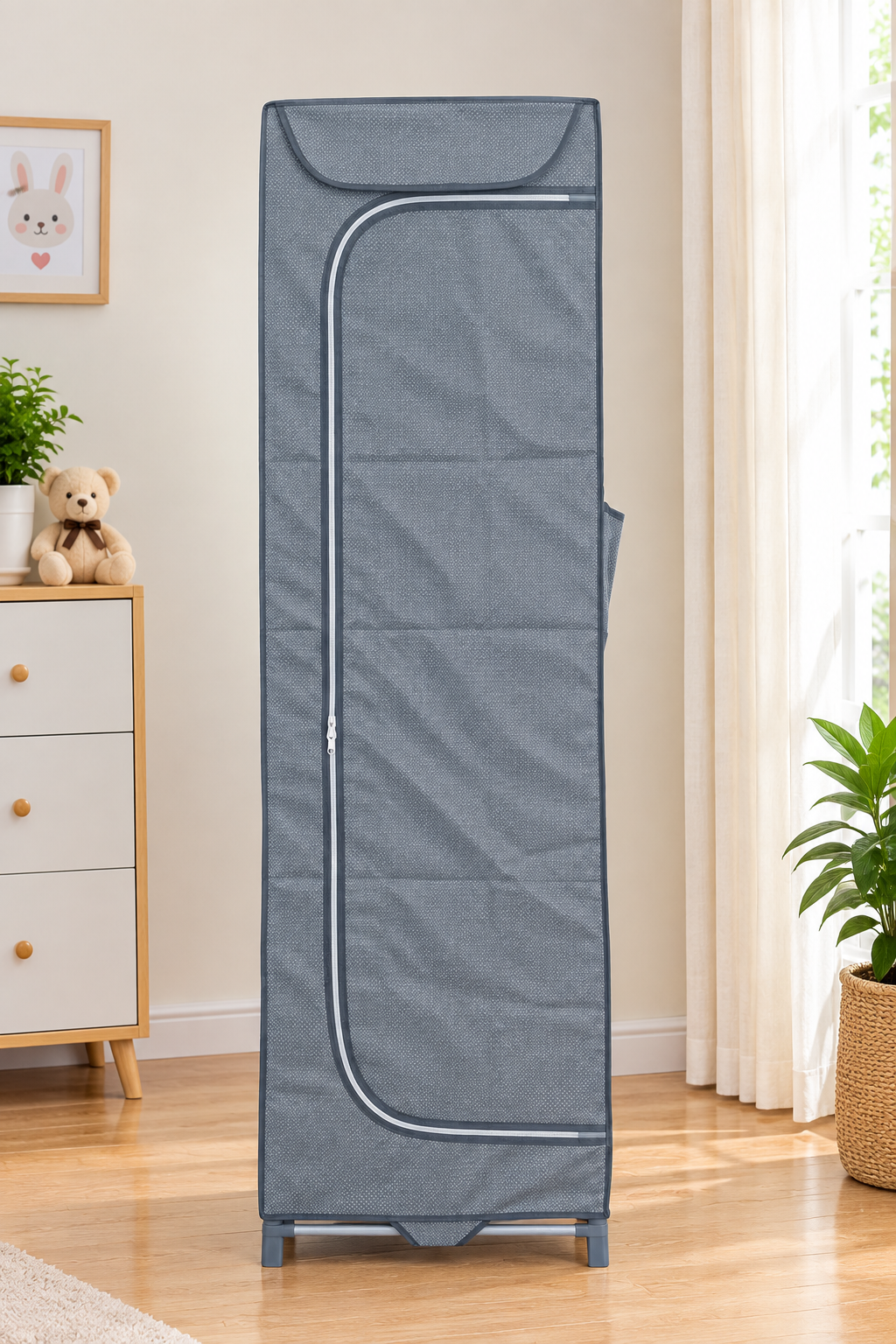 MotherTouch 5 Shelves Wardrobe-Grey