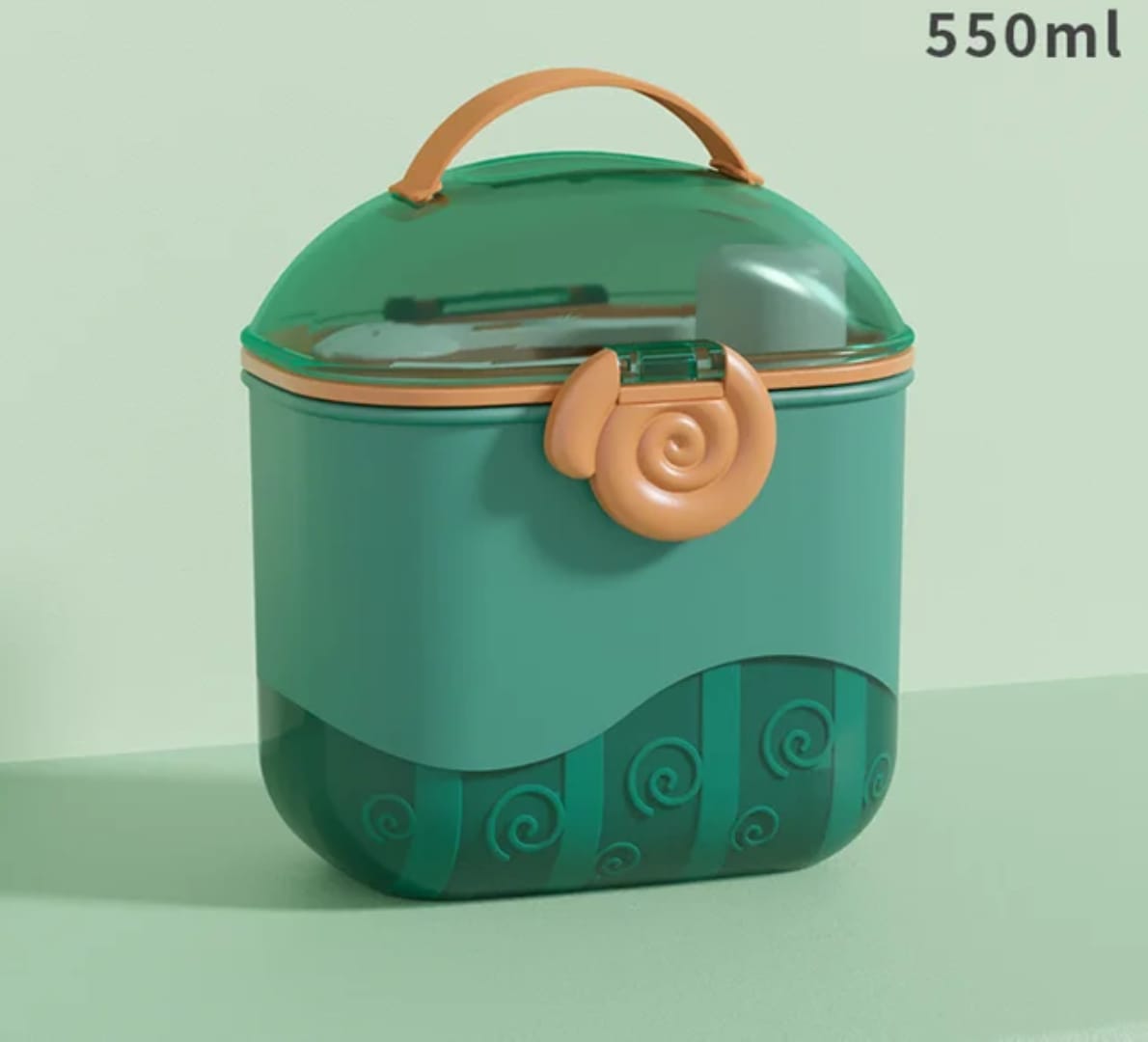 Spiral milk powder container green