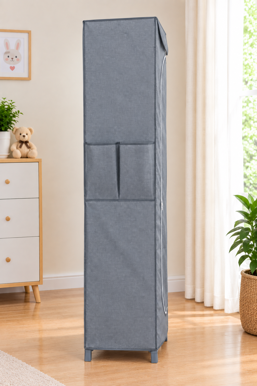 MotherTouch 5 Shelves Wardrobe-Grey
