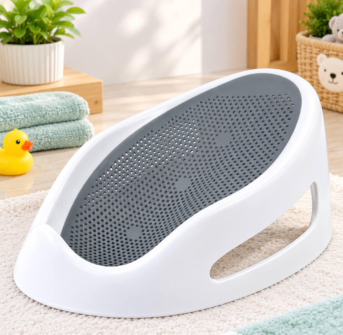 Silicone Bath Seat Grey