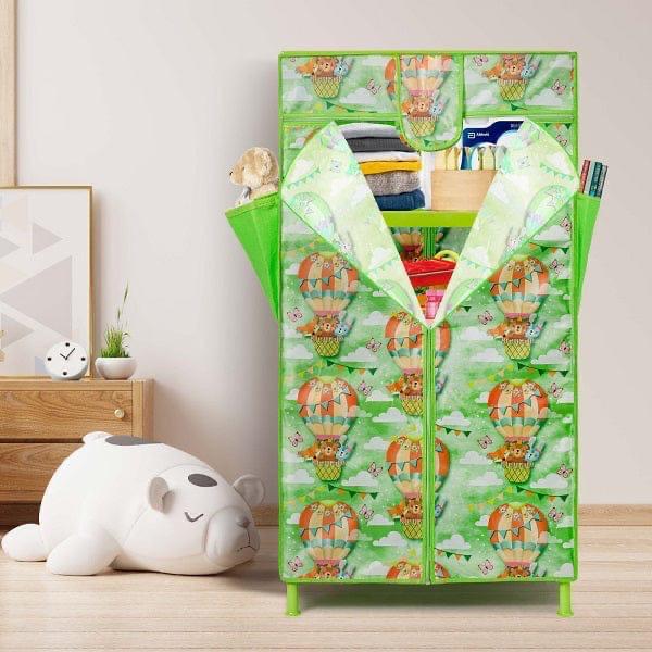 Toddlers 3 shelf foldable wardrobe - Green