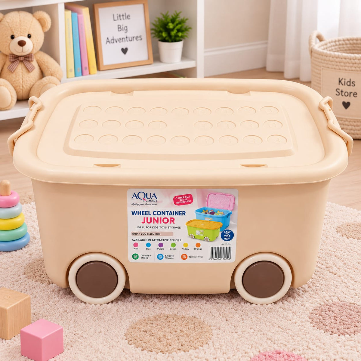 Aqua plast Wheel Junior Storage Box FAWN