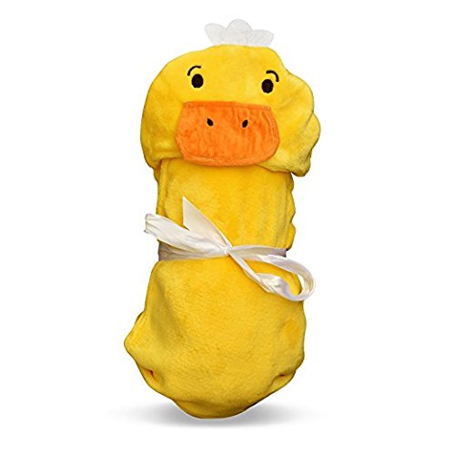 Cute Baby character shawl - Yellow