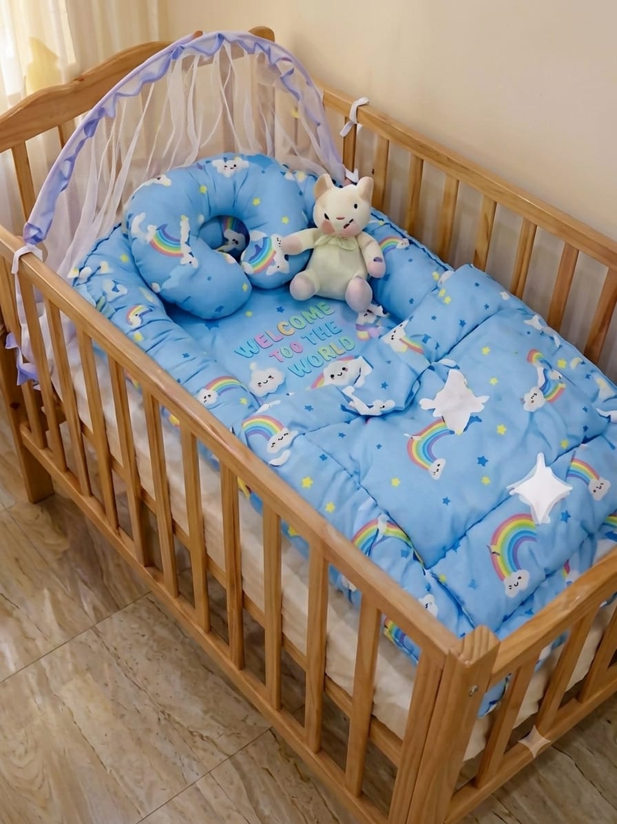MotherTouch 9pcs baby bedding set Blue
