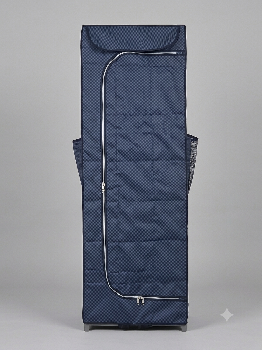 Mothertouch 5 Shelves Wardrobe-Navy Blue