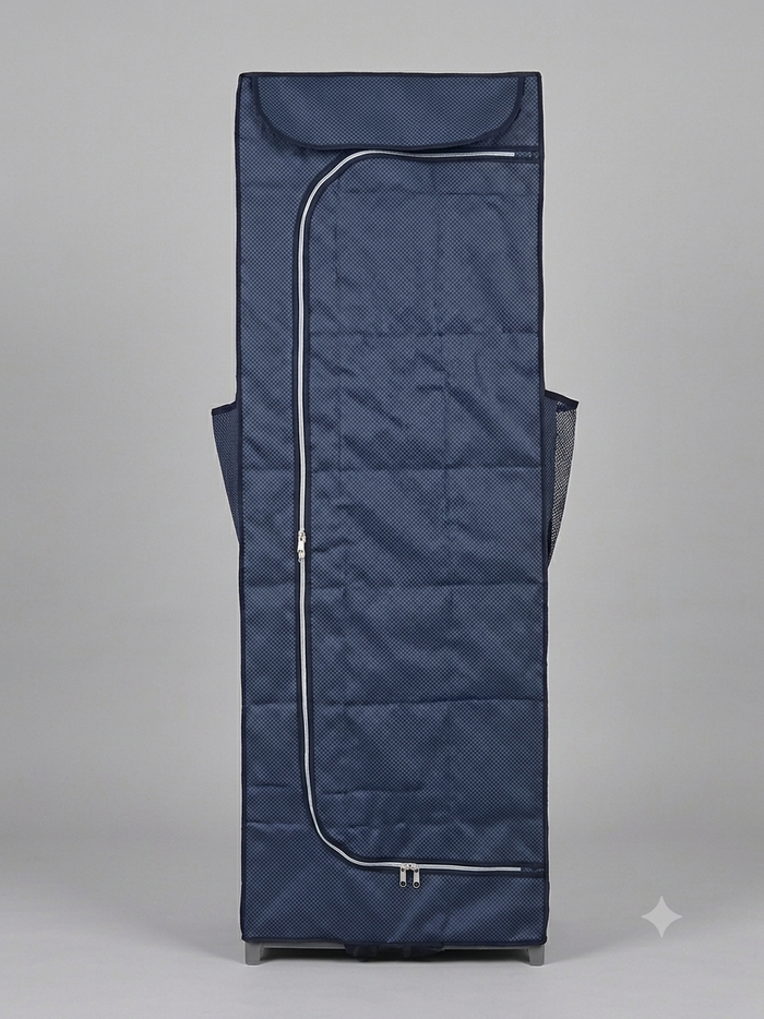 Mothertouch 5 Shelves Wardrobe-Navy Blue