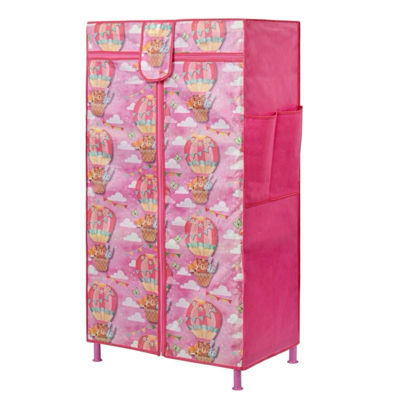 Toddlers 3 shelf foldable wardrobe - Pink