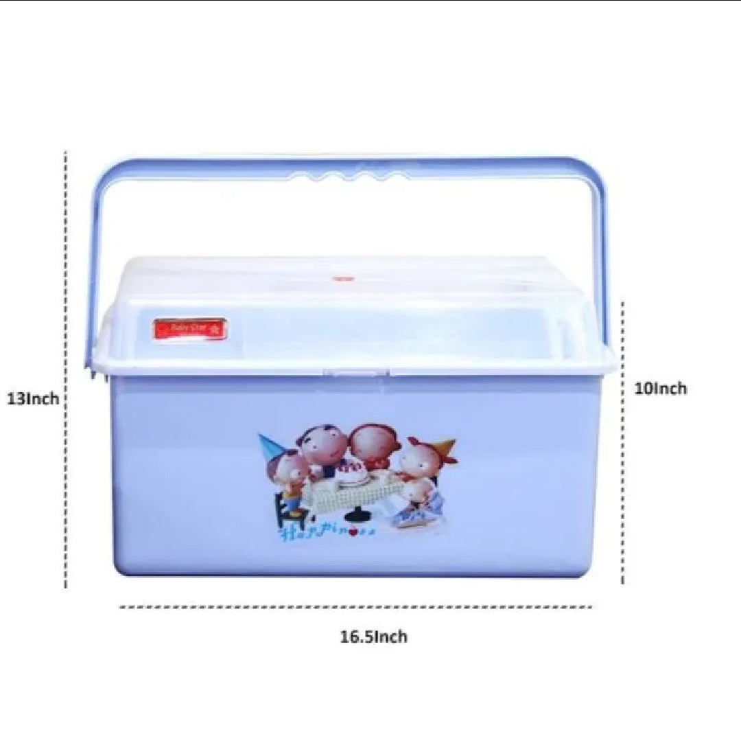 Baby Accessories Storage Box with Handle-Blue