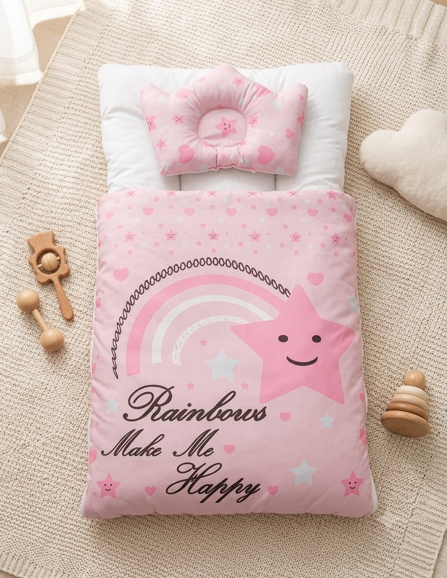 Baby CarryNest- Happy Rainbow Pink