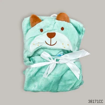 Cute Baby character shawl - Mint Green
