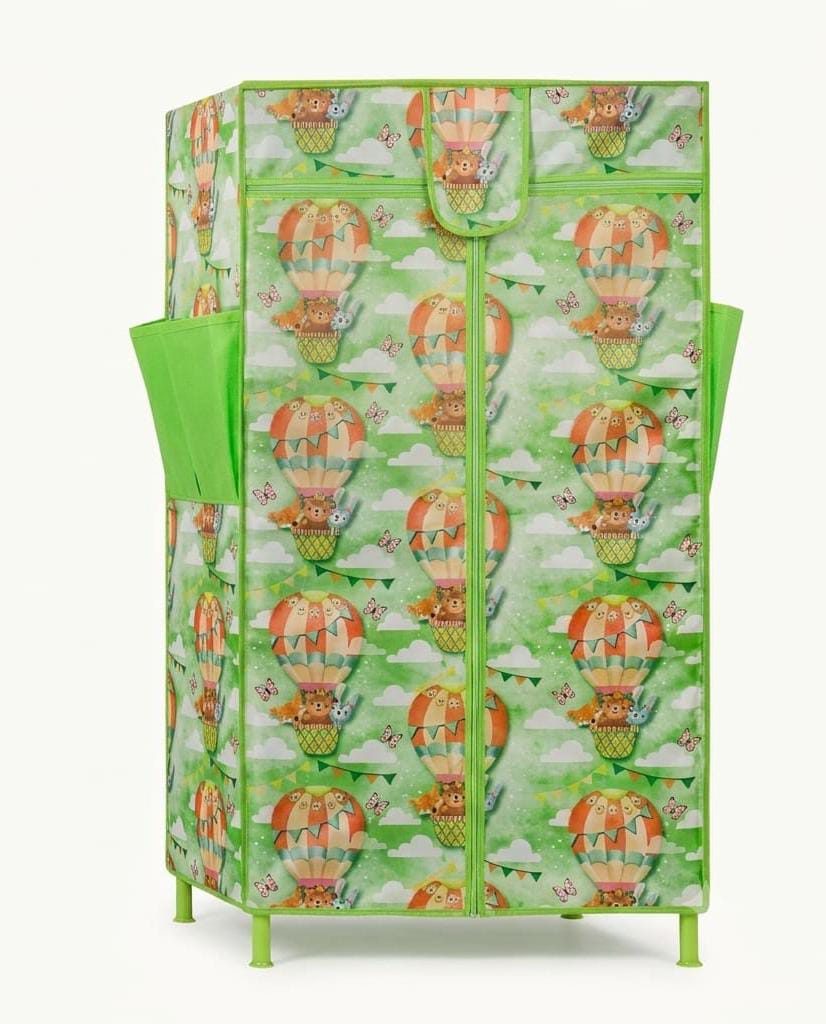 Toddlers 3 shelf foldable wardrobe - Green