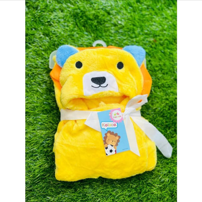 Cute Baby character shawl - Yellow