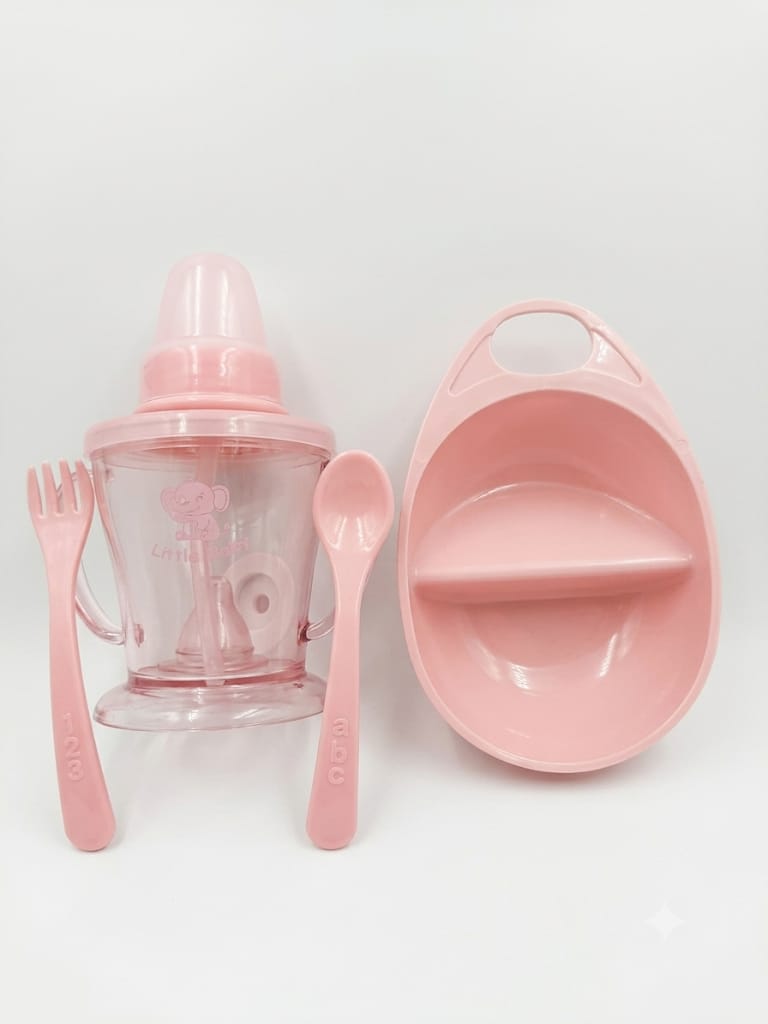 Plastic Meal/Bowl Sets for Babies- Pink