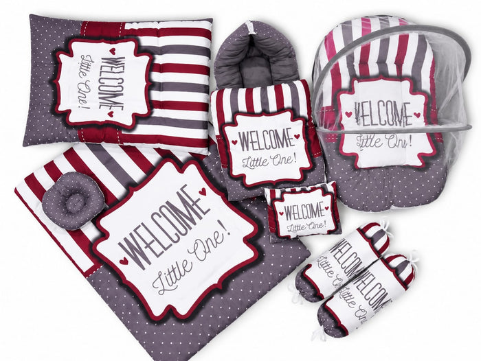 Welcome Little One 8 pieces Baby Bedding Set-Grey