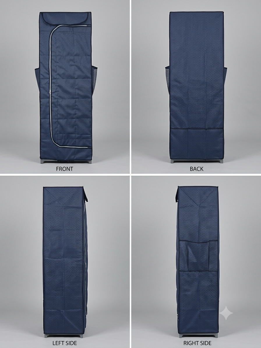 Mothertouch 5 Shelves Wardrobe-Navy Blue