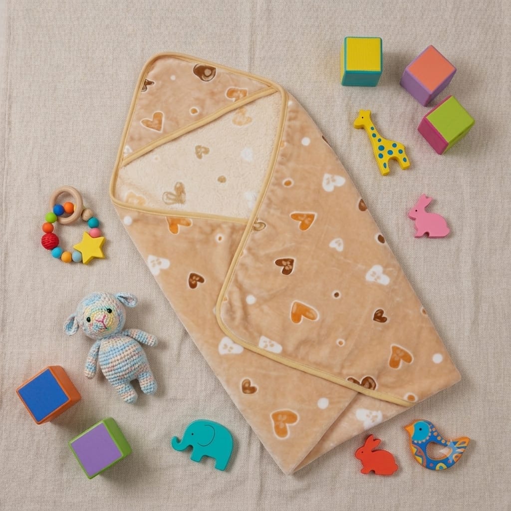 Cuddle Me hooded wrapping sheets beige