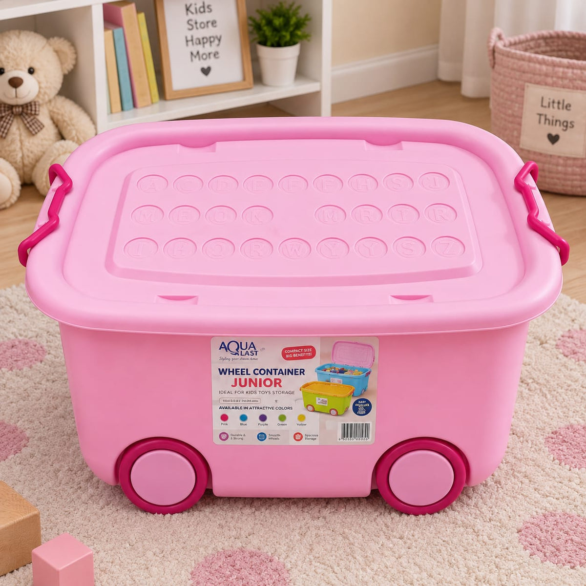 Aqua plast Wheel Junior Storage Box PINK