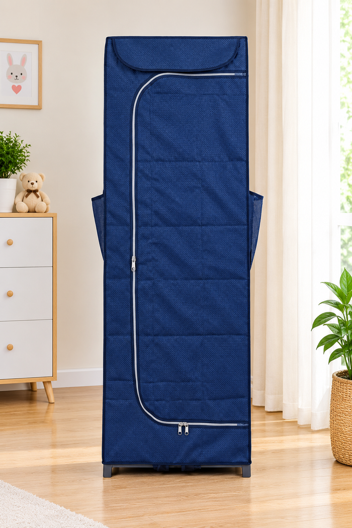 Mothertouch 5 Shelves Wardrobe-Navy Blue