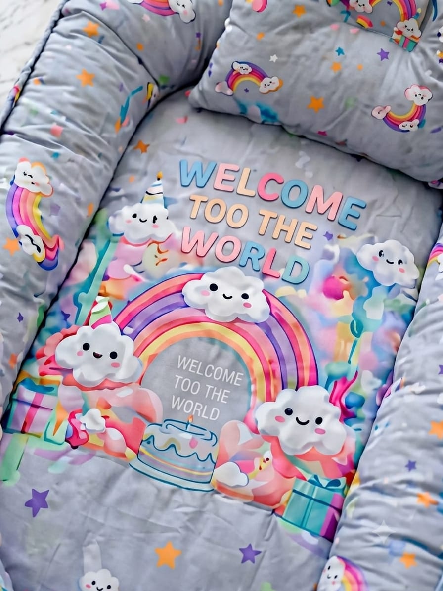 MotherTouch 9pcs Baby Bedding Set Grey