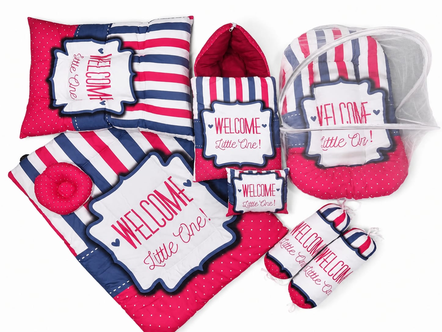 Welcome Little One 8 pieces Baby Bedding Set-Pink