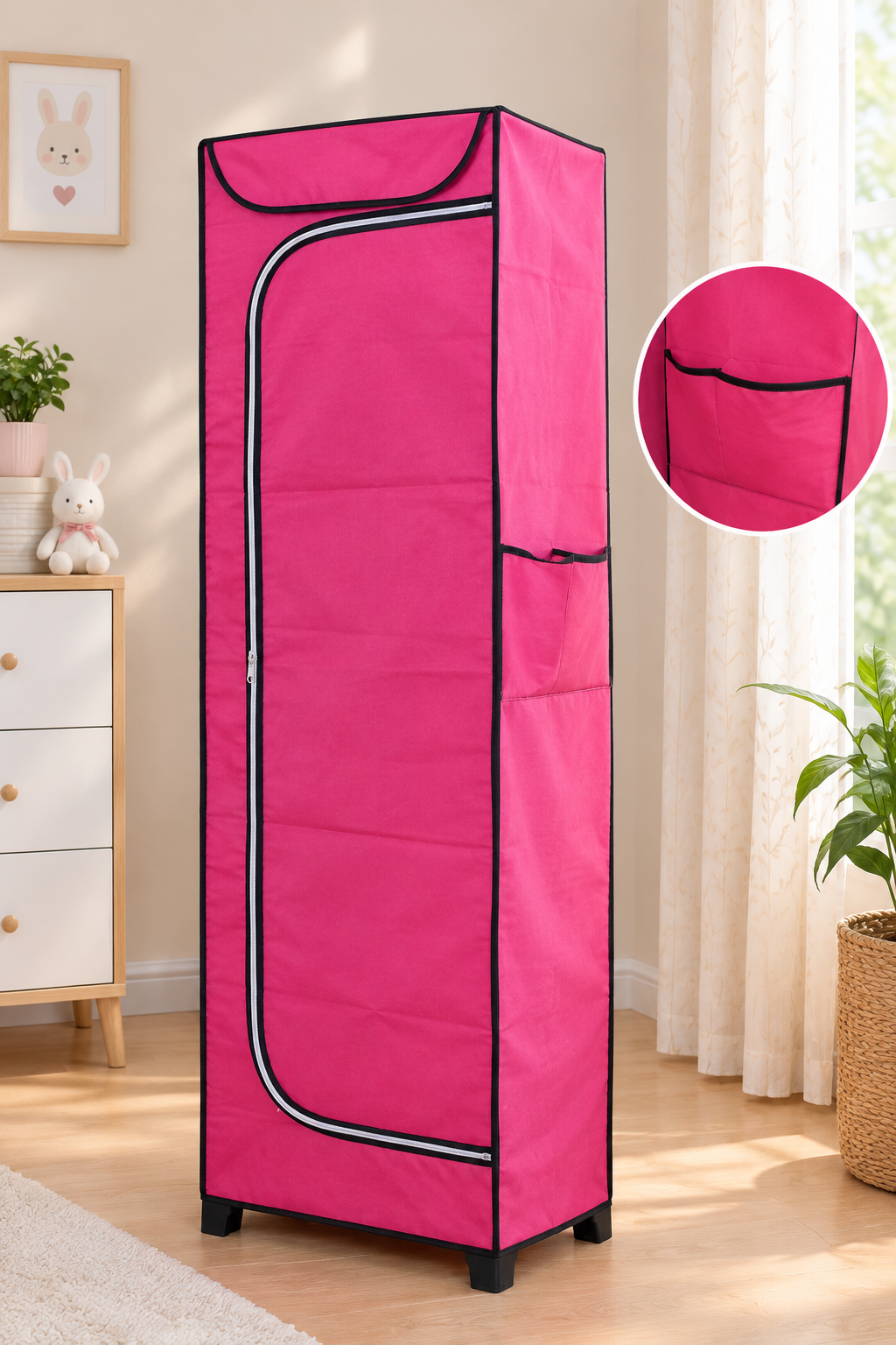 MotherTouch 5 Shelves Wardrobe-Pink