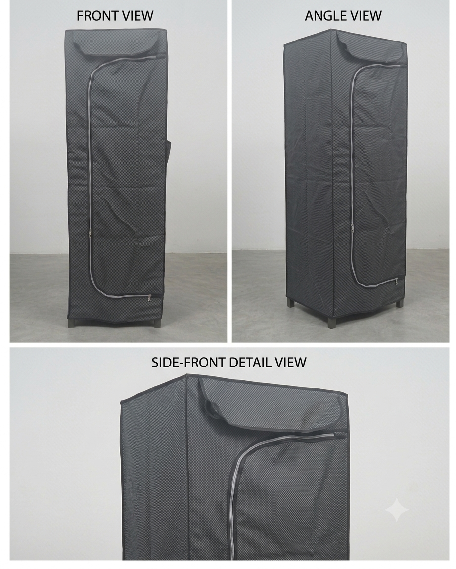 MotherTouch 5 Shelves Wardrobe-Black