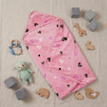 Cuddle Me hooded wrapping sheets pink